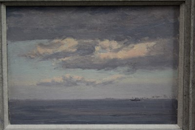 Lot 1186 - *Norman Wilkinson (1878-1971) oil on canvas board - a steamer at sea, in painted frame, 24cm x 34cm