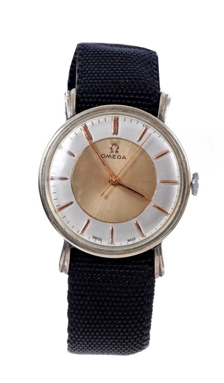 Lot 732 - 1950s gentlemen’s Omega stainless steel wristwatch with 17 jewel Omega 601 calibre movement