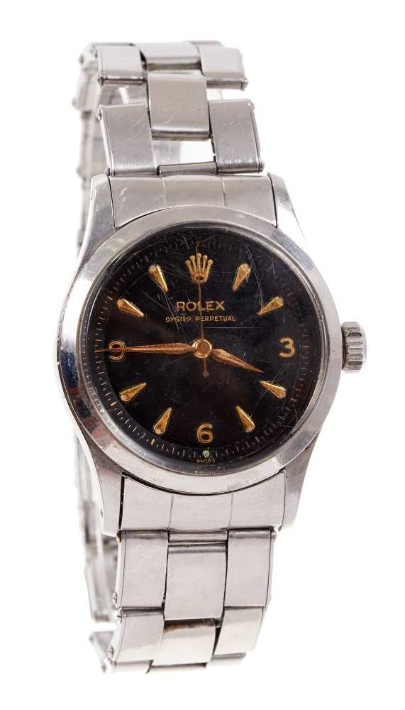 Lot 600 - Gentleman’s Rolex Oyster Perpetual stainless steel wristwatch. Model 6332