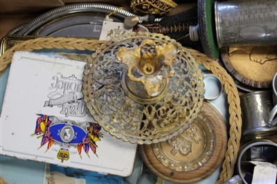 Lot 3590 - Two boxes of Royal Commemorative items, to include metalware, pens, soaps, playing cards and sundries (2 boxes)