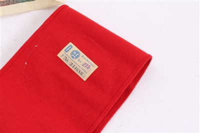 Lot 555 - Nazi party arm band with RZM paper label to interior, numbered - 344686 together with some other cloth badges