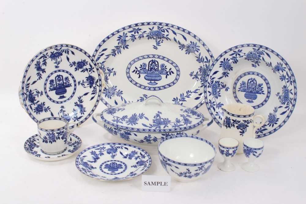 Lot 152 - Extensive collection of Victorian/Edwardian blue and white 'Delph' pattern dinner and tea china - various makers, Approx 65 items.