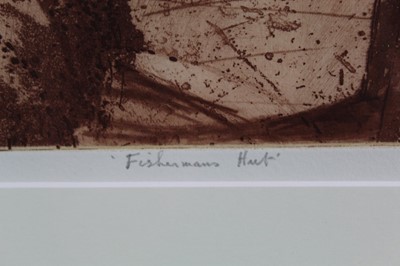 Lot 940 - *Charles Bartlett coloured etching “Fisherman’s hut” no. 8 of 60