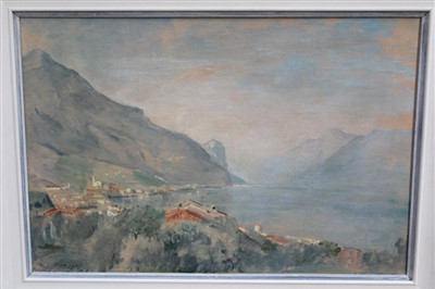 Lot 1504 - Neville Stephen Bulwer-Lytton, 3rd Earl of Lytton (1879-1951) oil on board - Gargano, signed and dated '37, framed, 47cm x 70cm  
 Provenance: Beaux Arts Gallery, London. Exhibited 1938