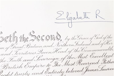 Lot 135 - H.M. Queen Elizabeth II two signed grants