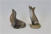 Lot 2053 - Two Royal Copenhagen porcelain models - Fox no....