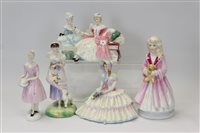 Lot 2132 - Five Royal Doulton figures - The Love Letter...
