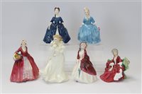 Lot 2134 - Six Royal Doulton figures - Debbie HN2385, A...