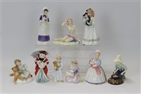 Lot 2135 - Nine Royal Doulton figures - Summers Darling...