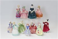 Lot 2136 - Eleven Royal Doulton figures - Rose HN1368, Bo-...