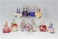 Lot 2137 - Eleven Royal Doulton figures - Affection...