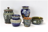 Lot 2149 - Royal Doulton vase with floral decoration on...