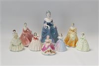Lot 2151 - Eight Coalport figures - Regina, Tracy,...