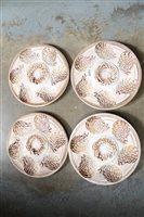 Lot 2271 - Set of six oyster plates by Sarreguemines,...