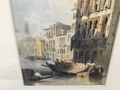 Lot 106 - Manner of Samuel Prout, watercolour, Venetian scene