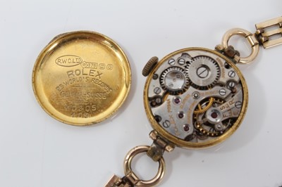 Lot 572 - 1930s ladies Rolex gold wristwatch