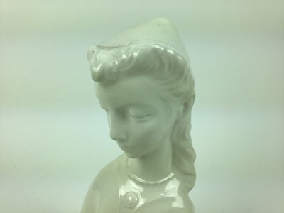 Lot 676 - Arnold Machin for Wedgwood, rare pottery figure 'Penelope' with original receipt
