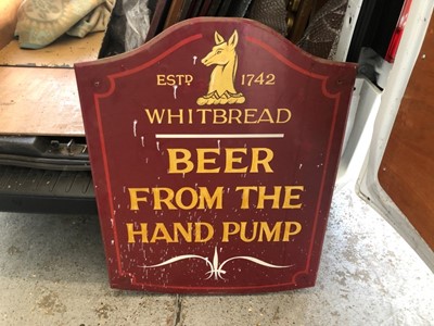 Lot 2089 - Four Large 20th century pub signs for the including Traditional Ales, Hot & Cold meals and two Whitbreads signs (4)
