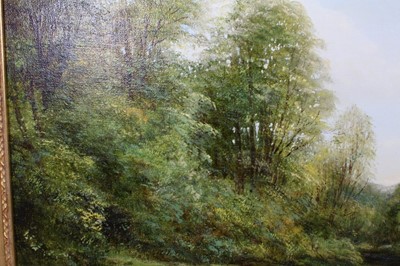 Lot 360 - Peter Snell (b.1935), oil on canvas - river landscape, signed, in gilt frame