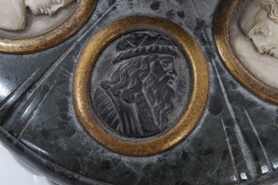 Lot 258 - Good 19th century grand tour serpentine marble inkwell