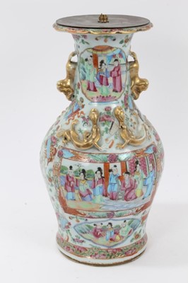 Lot 116 - 19th century Chinese Canton vase converted to a lamp