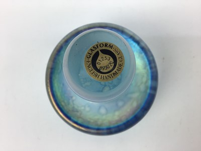 Lot 156 - John Ditchfield Glasform iridescent paperweight in the form of a heart, signed, 9cm x 8.5cm