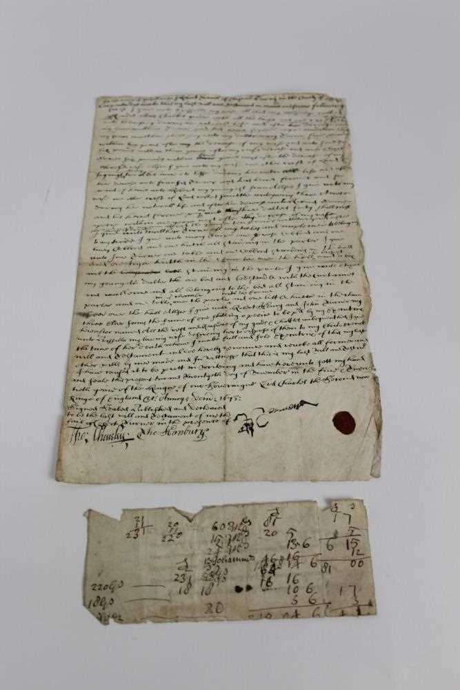 Lot 1130 - Collection of 17th / 18th century indentures