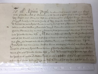 Lot 1130 - Collection of 17th / 18th century indentures