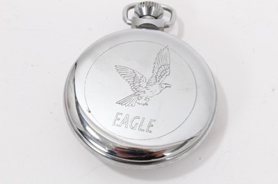 Lot 58 - 1950s Ingersoll Dan Dare in space pocket watch and three 1950s Ingersoll Jeff Arnold pocket watches (4)