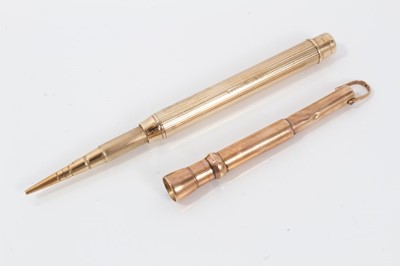 Lot 132 - Two Sampson Mordan & Co. 9ct gold propelling pencils
