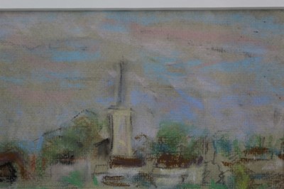 Lot 1064 - *Peggy Somerville pastel, church
