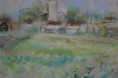 Lot 1064 - *Peggy Somerville pastel, church