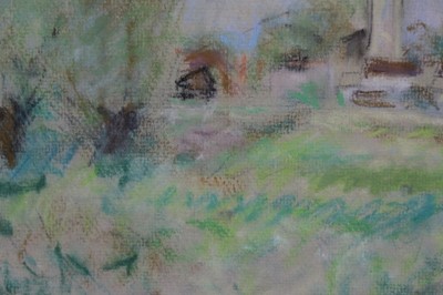 Lot 1064 - *Peggy Somerville pastel, church