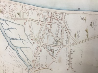 Lot 744 - Of local interest: Rare and possibly unique hand drawn map of Dunwich