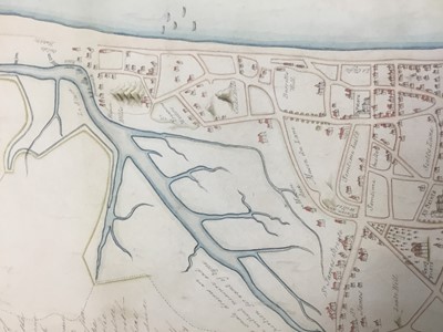 Lot 744 - Of local interest: Rare and possibly unique hand drawn map of Dunwich