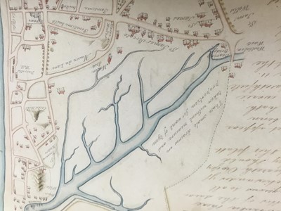 Lot 744 - Of local interest: Rare and possibly unique hand drawn map of Dunwich