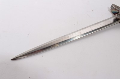 Lot 946 - Second World War Nazi 1937 Pattern Lufwaffe Officers' Dress Dagger with polished steel blade by Paul Weyersberg & Co, Berlin, Luftwaffe Eagle crossguard, wire bound cream celluloid hilt and pommel...