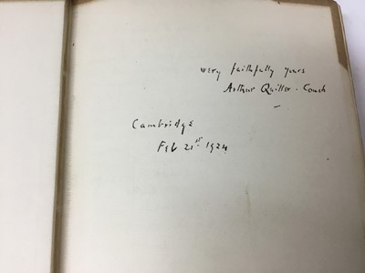 Lot 782 - Sir Arthur Quiller Couch, Studies in Literature, 3 vol., 1920 third edition, signed by the author 'yours faithfully Arthur Quiller Couch, Cambridge Feb 21, 1924, together with Studies in Literature...