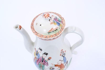 Lot 54 - Fine Lowestoft coffee pot and cover
