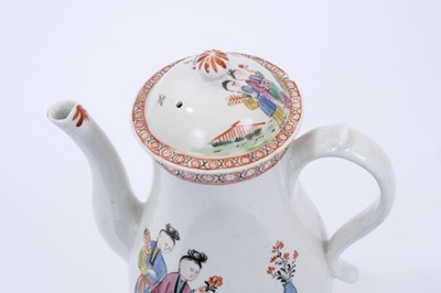 Lot 54 - Fine Lowestoft coffee pot and cover