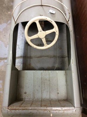 Lot 1230 - Vintage 1950's Tri-ang pedal car in original unrestored condition with original paint and decals, 92cm overall length