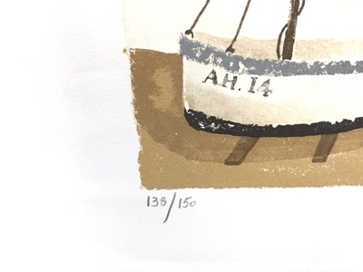 Lot 1058 - *Mary Fedden (1915-2012) signed limited edition print, Aldeburgh Fishing Boat, 2003, signed in pencil and numbered 138 of 150, 16.5 x 18.5cm.