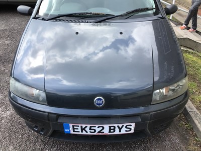 Lot 1 - 2002 Fiat Punto 1.3 Petrol, Registration No. EK52 BYS, MOT expired 12th September 2020, mileage circa 40,000
