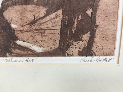 Lot 231 - Charles Bartlett (1921-2014) signed limited edition etching - "Fishermans  Hut", 11/60, 24cm x 27cm, in glazed frame