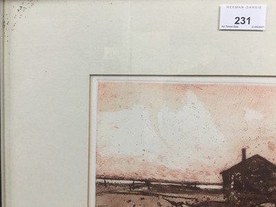 Lot 231 - Charles Bartlett (1921-2014) signed limited edition etching - "Fishermans  Hut", 11/60, 24cm x 27cm, in glazed frame