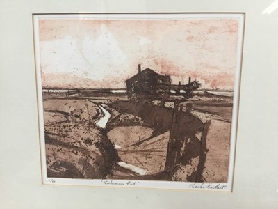 Lot 231 - Charles Bartlett (1921-2014) signed limited edition etching - "Fishermans  Hut", 11/60, 24cm x 27cm, in glazed frame