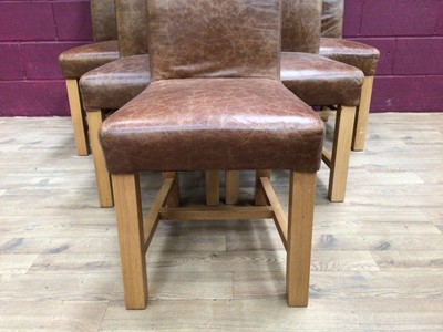 Lot 365 - Set of six contemporary leather dining chairs