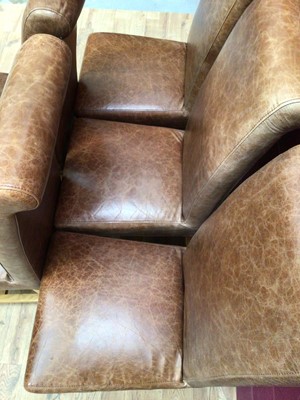 Lot 365 - Set of six contemporary leather dining chairs