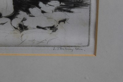Lot 33 - Sidney Tushingham (1884-1968) signed etching - two children, 26cm x 30cm, in glazed frame p