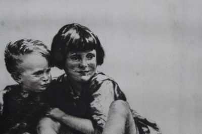 Lot 33 - Sidney Tushingham (1884-1968) signed etching - two children, 26cm x 30cm, in glazed frame p